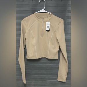 Allure Luxe Piping Top size Large color nude